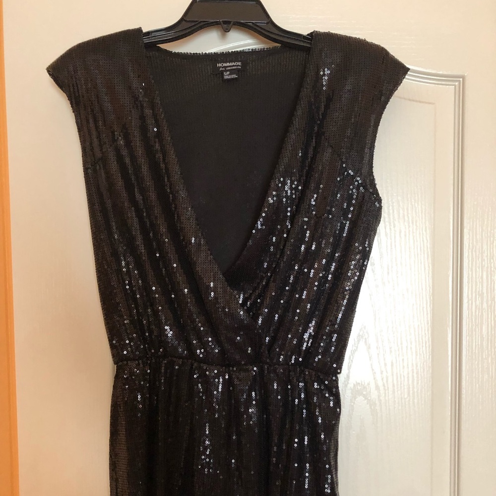 Black Sequin Romper - image 2